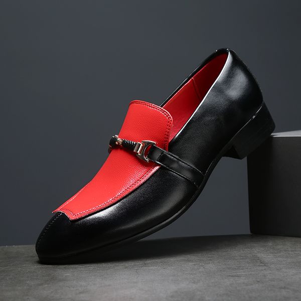 

2019 new dress men shoes for wedding red black soft leather shoes retro casual large size fashion men shoes