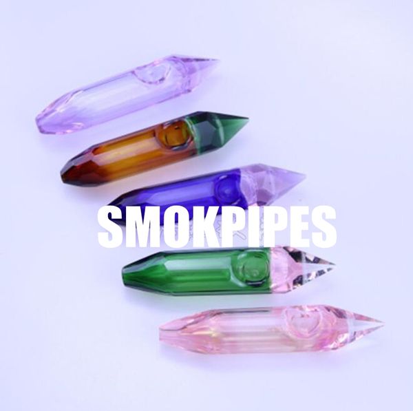 Красочная пирекс стеклянная бонг курящая труба кристаллическая форма инновационная дизайн портативное роскошное украшение гальки