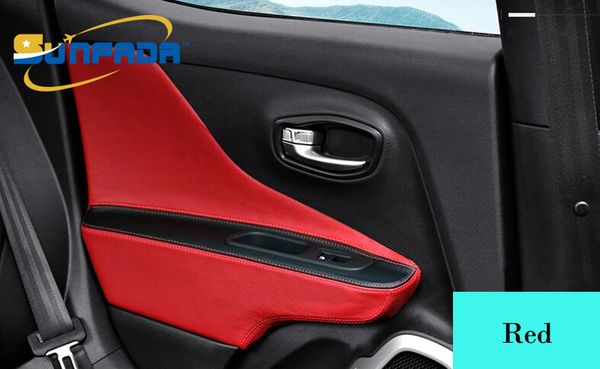 

sunfada artificial leather inner door panel/armrest protective case car-covers for renegade 2016 2017 car styling