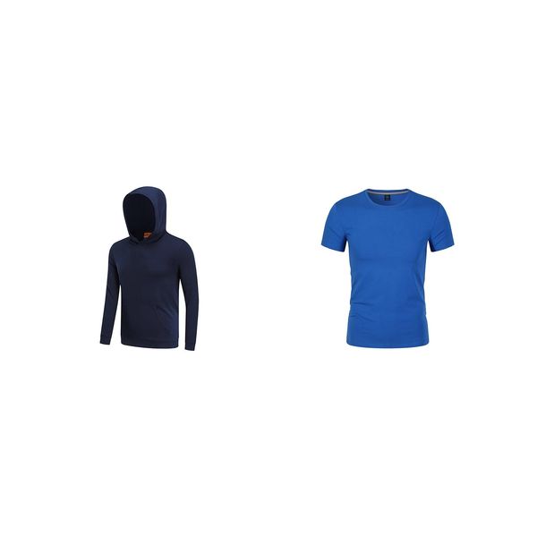 

the new autumn loose hooded sweater sleeved pullover sports tide t-shirt two-161, Black