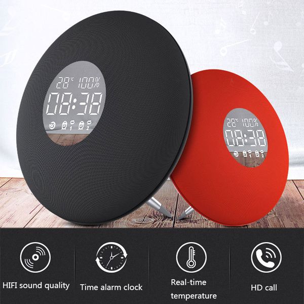 

3600mah fashion alarm clock bluetooth 4.2 speaker wireless bluetooth speaker temperature display clock with remote control hot
