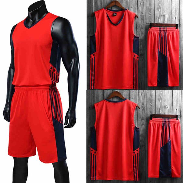 

2020 new custom basketball jersey mens embroidery logos 100% stitched basketball sets 231, Black;red