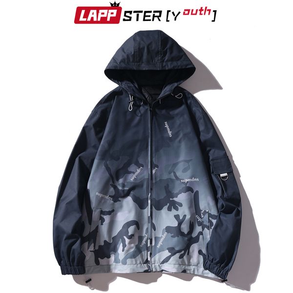 

lappster-молодежного японского streetwear camo куртка ветровка 2019 mens harajuku hip hop капюшон куртка урожая bomber, Black;brown