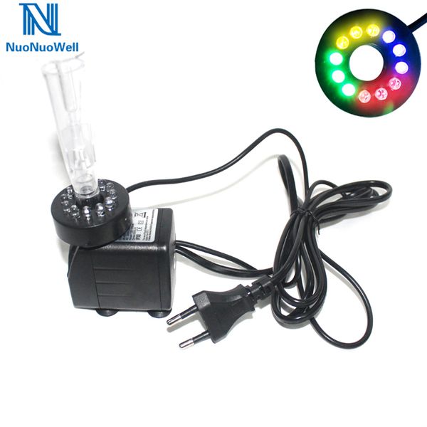 

12 led mushroom fountain 10w submersible pump rockery pond aquarium landscaping indoor garden water fountains spray head