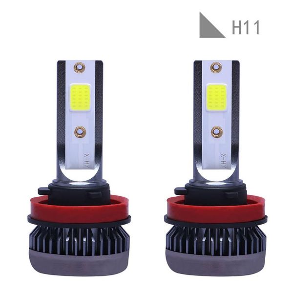 

new 2pcs c6 cob h11 h8 h9 120w 26000lm led car headlight conversion kit turbo light bulbs white light hi/lo beam lamps 6000k