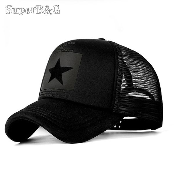 

superb&g 2019 fashion summer baseball cap women men mesh breathable snapback cap adjustable sport hats dad hat bone, Black;white