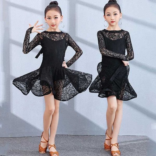 

girls latin dresses for dancing ballroom dance dress rumba samba black children samba cha cha tango skirt standard salsa, Black;red