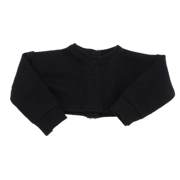 

fashion doll outfit crop pullover sweater for 1/6 blythe doll accs black