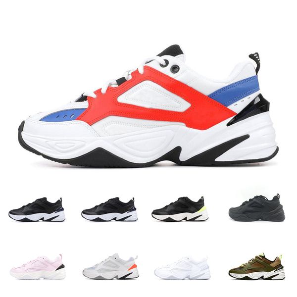 

2019 Men Women Running Shoes Triple Black M2k Tekno 2K Creamy White Race Red Royal Blue Designer Sports Sneakers Mens Trainer 36-45