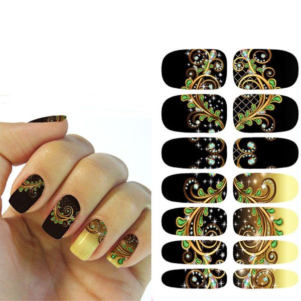 

1 sheets nail sticker water transfer stickers 3d design manicure tips decoration nail art tools accessories dropship sale, Silver;gold