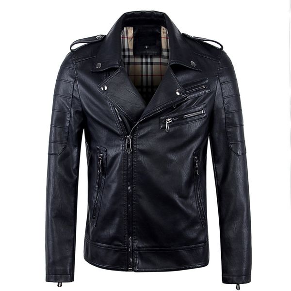 

aboorun 2019 new design leather jacket men fashion slim black red motorcycle biker pu leather jacket for male r2977