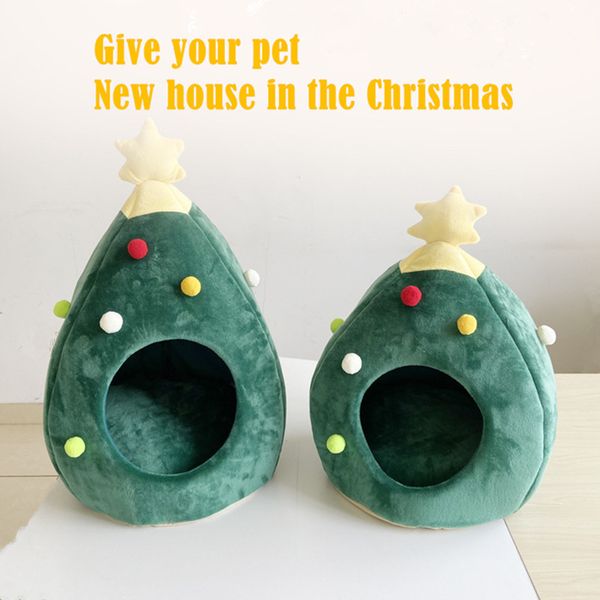 

christmas tree pet kennel new fashion cat litter winter warm teddy small dog four seasons universal pet nest