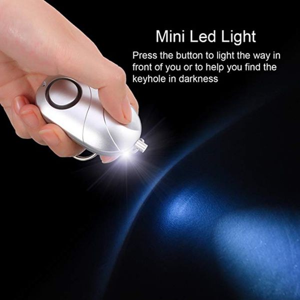 

140db super loud emergency self defense personal camping survival security alarm keychain light mini for women kids elders
