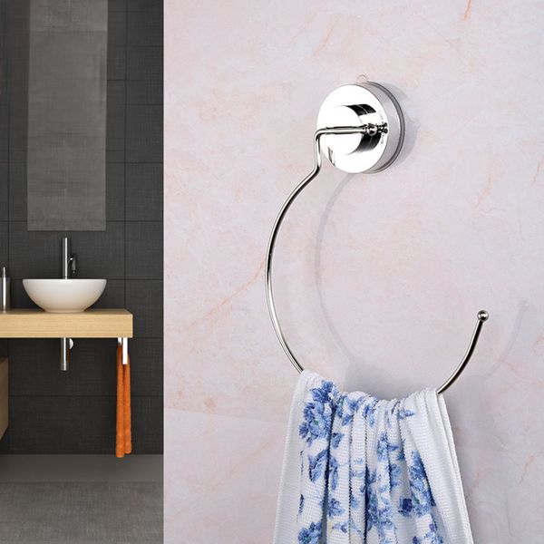

thick ring durable reusable holder classic stainless steel convenient polished towel rack with suction cup