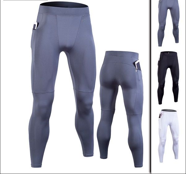 

new arrivall men pants sports traininggggg highh-elastivccc quickklk dryyy legg gings mens fitness gym tights running trousers, Black;blue