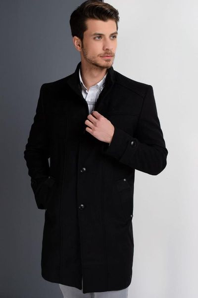 

dewberry men 's black overcoat-1020001p8380, Black;brown
