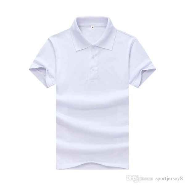 

2019 summer casual pique solid color male lapel polo simple and breathable white t-shirt jh-014-011, Black
