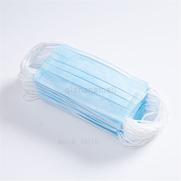 

одноразовые маски нетканые маски для лица 3 слоя пыли водонепроницаемый маска ply 1 шт. мягкие дышащие рот защитные маски 50 шт. лот rra2879