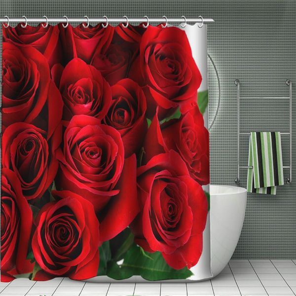 2019 3d Printing Rose Shower Curtain 3 Deisgns Bathroom Mysterious