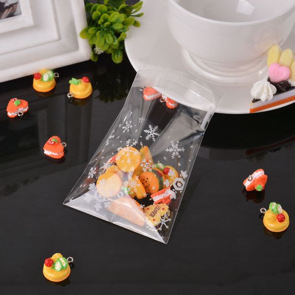 

hoomall 50pcs mini plastic self-adhesive bags christmas party supply candy bag cookie biscuits chocolate snack baking gift bags