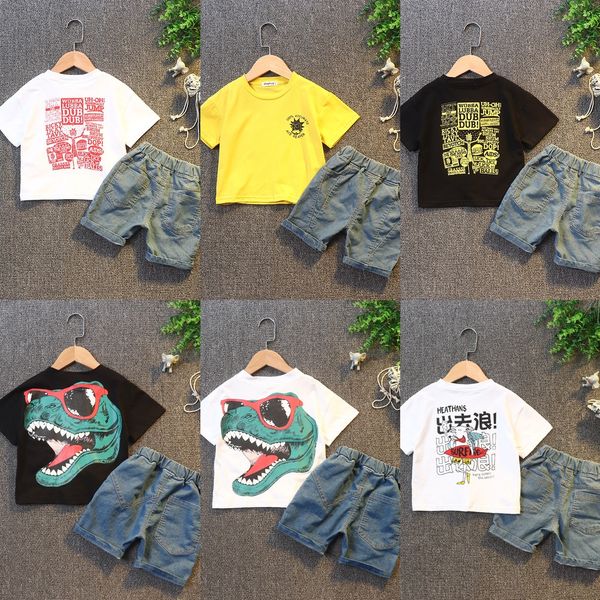 

2020 short sleeve for girls short sleeve suit boys and girls children children leisure two-piece suit