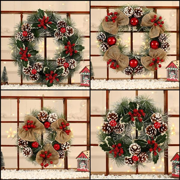 

2019 new 38cm christmas wreath door wall ornament garland decoration christmas present