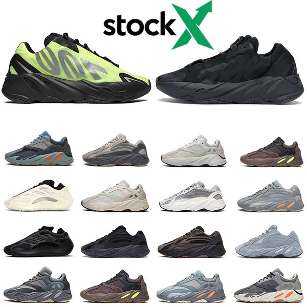 

2020 mens running shoes women trainers kanye 700 reflective triple black orange phosphor magnet azael wave runner men fashion sport sneakers
