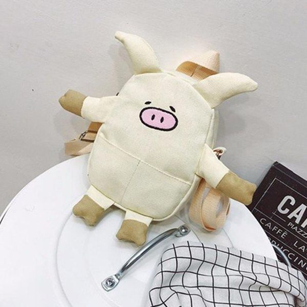 

lovely cute design small pig shape canvas single shoulder bag women teenage girls crossbody bag for ladies gift