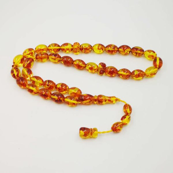 

resin tasbih ambers color islamic rosary muslim bracelet 33 beads man's misbaha resin ramadan gift for ramadan, Golden;silver