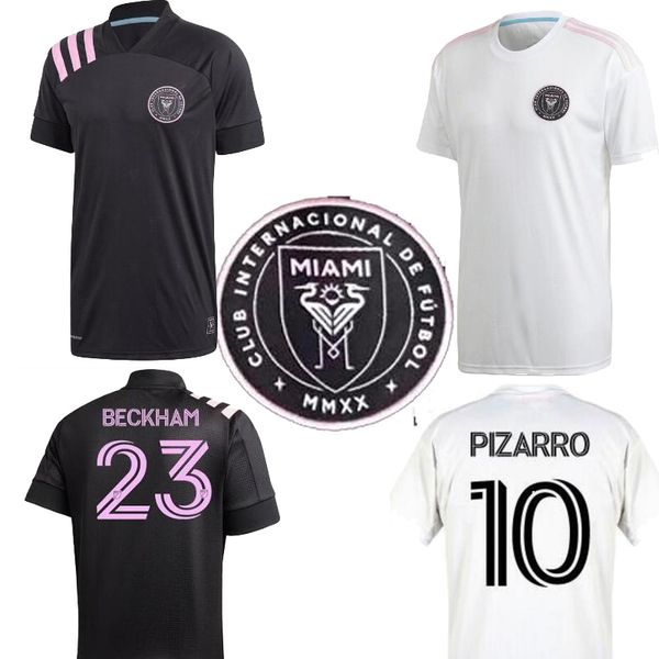 

size s-2xl 2020 mls inter miami beckham home white away black mens soccer jersey pizarro miami football shirt 20 21 10pcs by dhl shipping, Black;yellow
