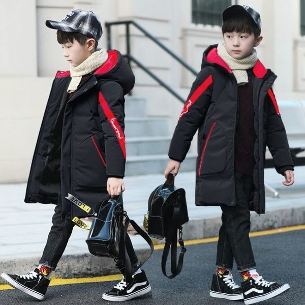 

boys down parkas winter kids casual cotton warm thick outerwear for baby boys children fashion long jackets boy snow wear outfit, Blue;gray