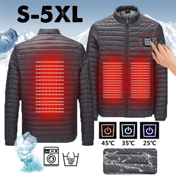 

winter smart usb interface heated vest thermal thermostat heating jacket for skiiing hunting winter warm heating clothes new, Black