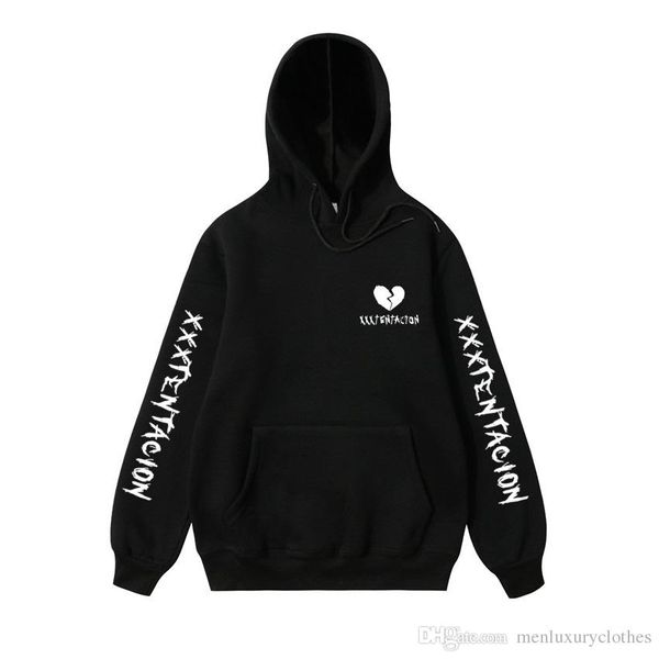 

mens fleece sweatshirts clothes xxxtentacion designer hoodies autumn winter hooded pullovers, Black
