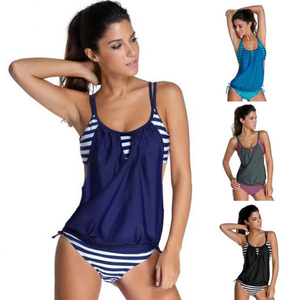 

sexcer tankini swimsuit female bathing suits plus size two piece bikini set women swimwear brazilian 2018 maillot de bain, White;black