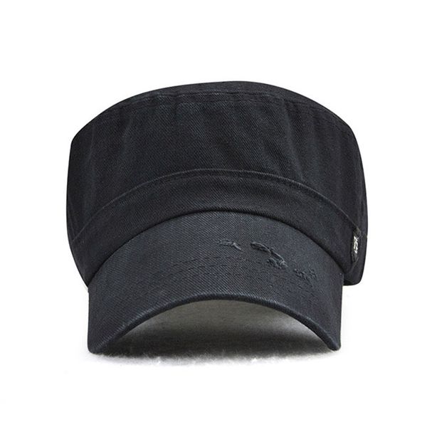 

jamont military hats classic solid color hat cotton men women flat caps 100% cotton tactical cap, Blue;gray
