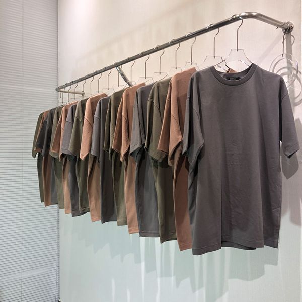 

3 colors summer mens designer t shirts high street solid color season6 washed t-shirt fashion short sleeve casual, White;black