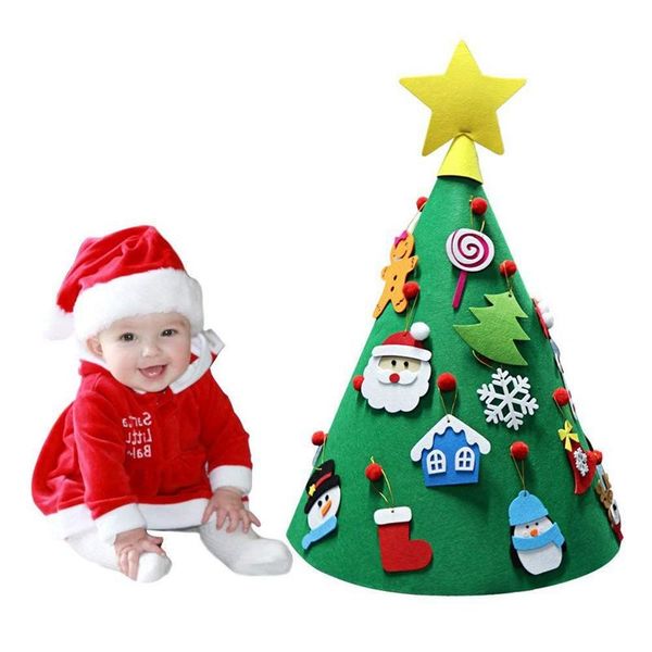 

3d diy felt christmas tree toddler friendly christmas tree hanging ornaments kids xmas gifts christmas home decorations