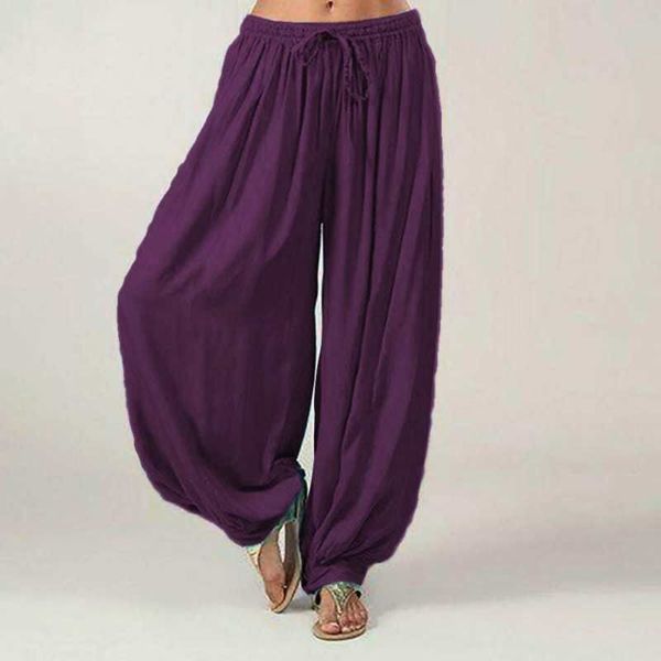 

summer new fashion womens elastic loose casual modal cotton soft dance harem mid waist pants wholesale w3, Black;white