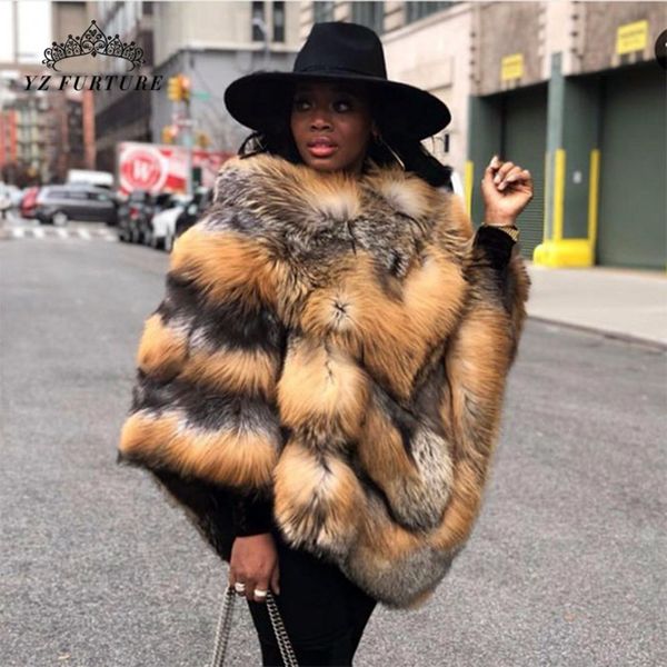 

women's fur coat natural fur coat from natural winter cape wrap jacket women real female 2019 new arrival wrap, Black