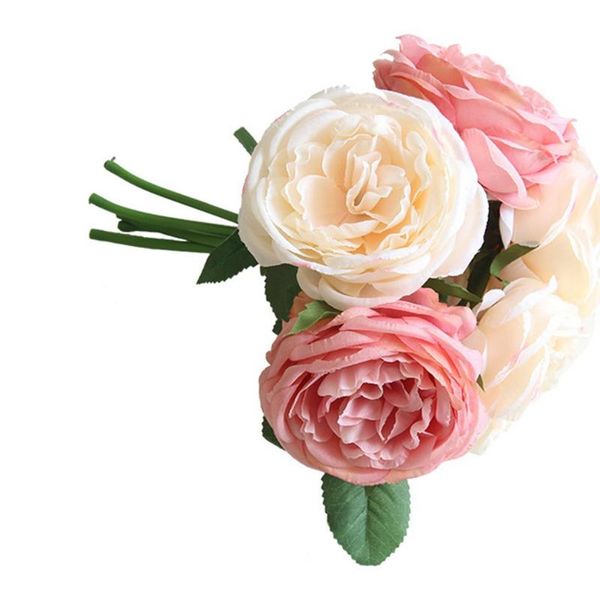 

imitation rose fake flowers lifelike wedding bouquet vase flower home decoration wedding ornament supplies