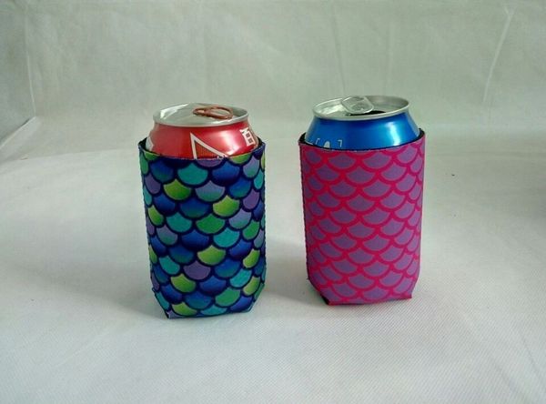 

10*13cm mermaid slim can sleeves can neoprene beverage coolers with bottom beer cup cover case housekeeping storage organization fa2763