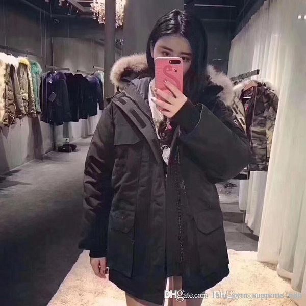 

women parkas designer winter canada branded down coat savona thick luxury hoodie outwear wolf real fur warm jackets goose canad, Blue;black