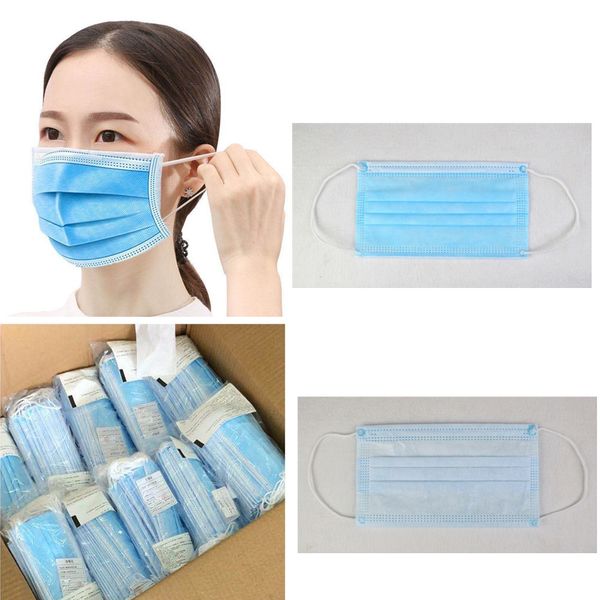

in stock dhl delivery immediately disposable face masks with elastic ear loop 3 ply breathable for blocking dust air anti-fog mask