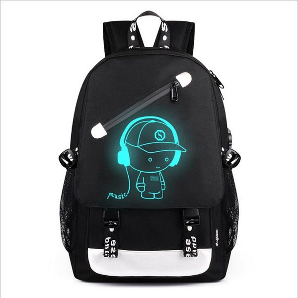 

designer- usb charge luminous designer backpack men students bags travel computer backpack large capacity shoulder bag with anti-theft lock