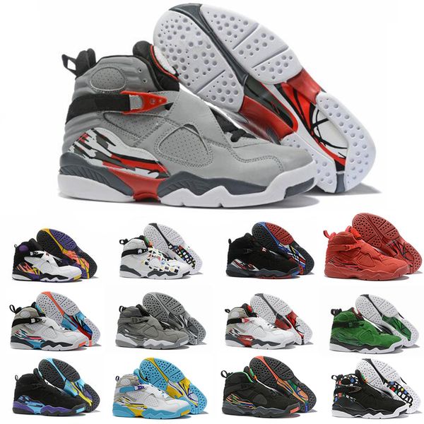 

new arrival white aqua raid red 8 vii 8s men basketball shoes 3m reflective valentine's day chrome countdown pack mens sports sneakers