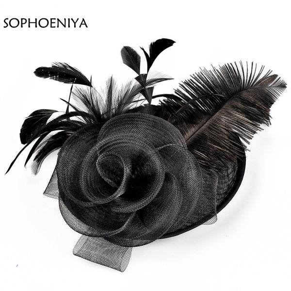 

new arrival bridal net feather hats black hat veil bridal flower feathers fascinator bride face veils wedding bride hats velo