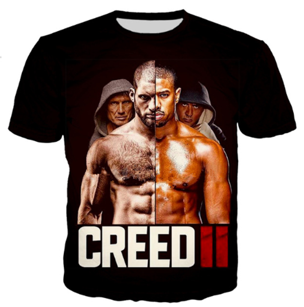 

фильмы creed 2 rocky drago jr stallone unisex футболка женщины мужчины лето унисекс с принтом с коротким рукавом и круглым вырезом повседнев, White;black