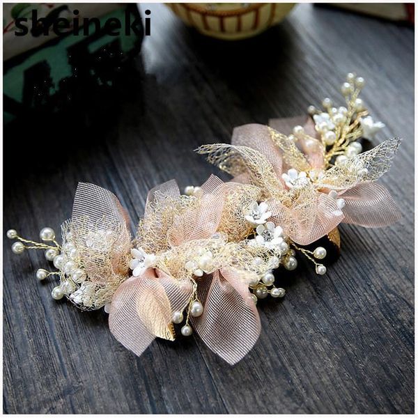 

2019 новый шелковый аксессуары пряжа красивый цветок невесты headdress красоты невесты свадебные прически ivory волос украшение mjsdj, White