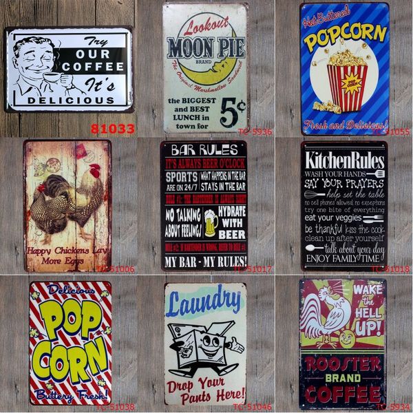 

metal painting coffee cafe tin sign wall decor vintage craft art iron painting tin poster cafe shop bar club home decorate