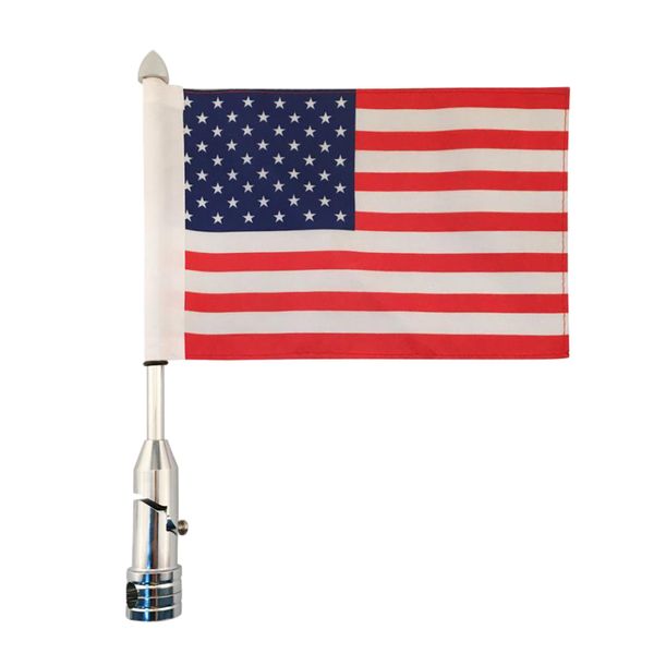 

adjustable motorcycle luggage rack flagpole mount holder + 9 x 6 inch american usa flag replacement for honda goldwing cb vtx cbr motorbike